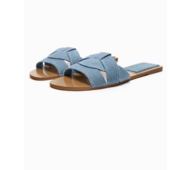 Zara Denim Flat sandals size 42-Preloved - Picture 2 of 6
